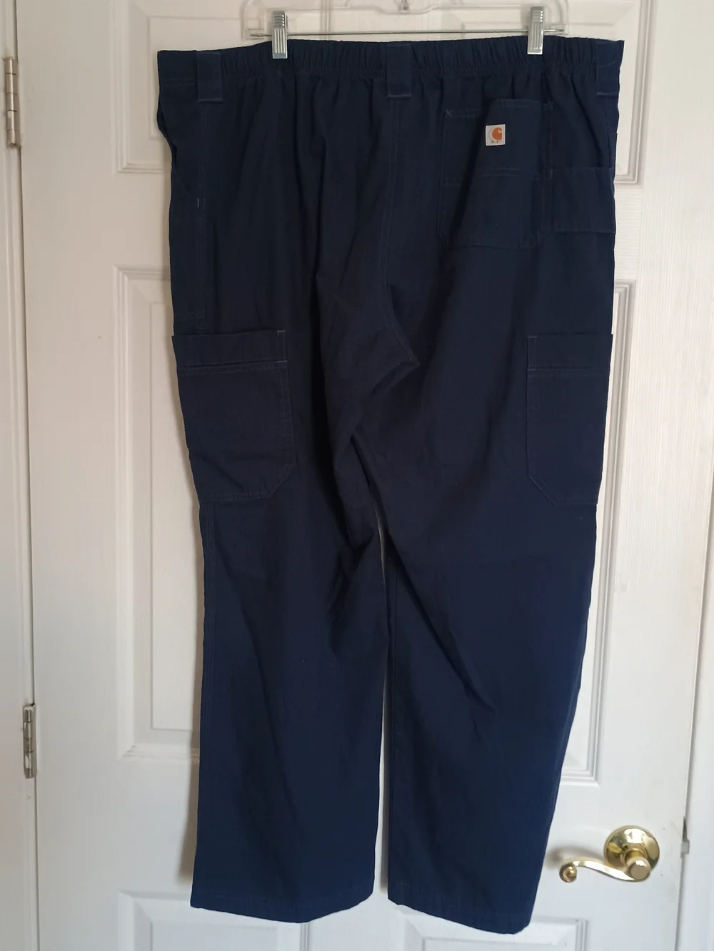 EUC Carhartt C54108 Men’s XL Blue Ripstop Cargo Work Pants Utility Elastic Waist